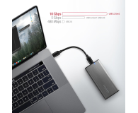 AXAGON EEM2-SG2 Obudowa zewnętrzna aluminiowa bezśrubowa USB-C 3.2 Gen 2 M.2 NVMe & SATA SSD + USB-A - USB-C redukcja - 1353424 - zdjęcie 8